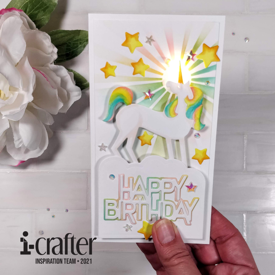 Light-Up Unicorn Birthday Card